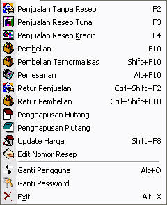 Menu Transaksi Software Apotek AKUA
